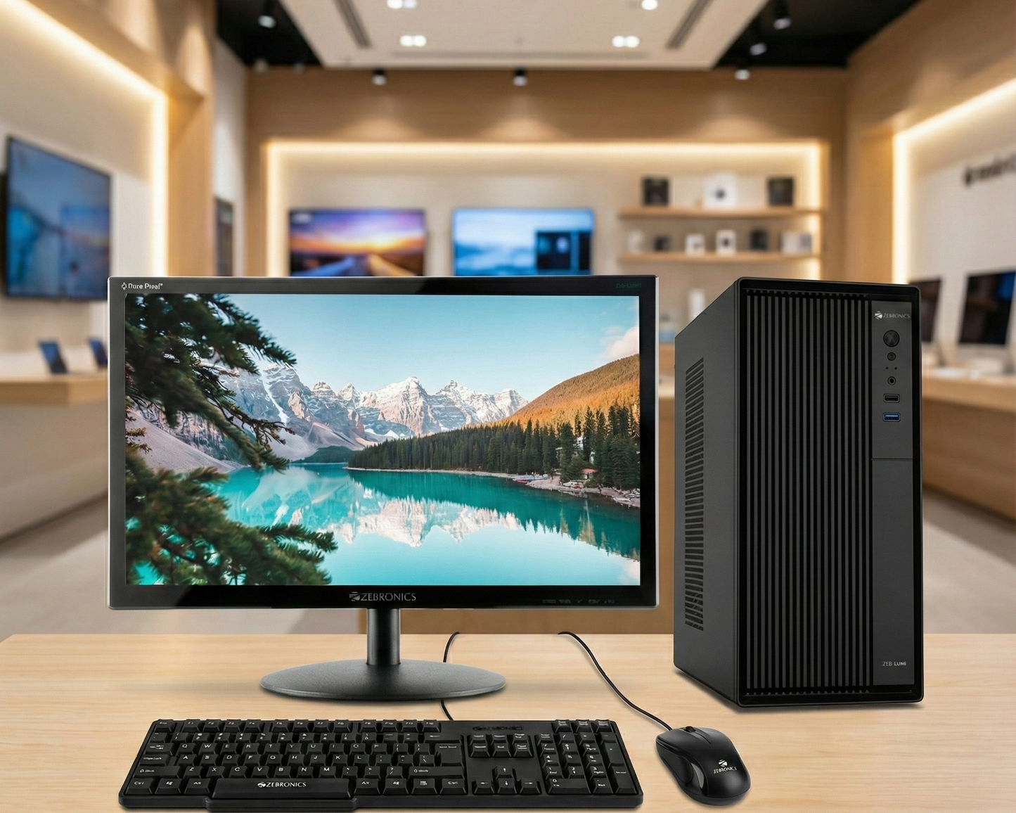 Intel core I5 8th Gen (8 GB Ram,256 GB SSD,1 TB HDD) 19 inch Moniter, Keyboard and Mouse- 3 Years Warranty