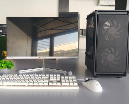 INTEL CORE i5 10TH GEN (8 GB Ram,256 GB SSD, 1TB HDD, 4GB Graphics card) 24 inch Frameless Monitor, Keyboard and Mouse- 1 Year Warranty (DEMO)